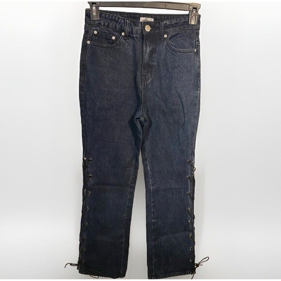 Superdown Jayda Lace Up Legs Size 27 Dark Denim‎ Jeans - Picture 1 of 6